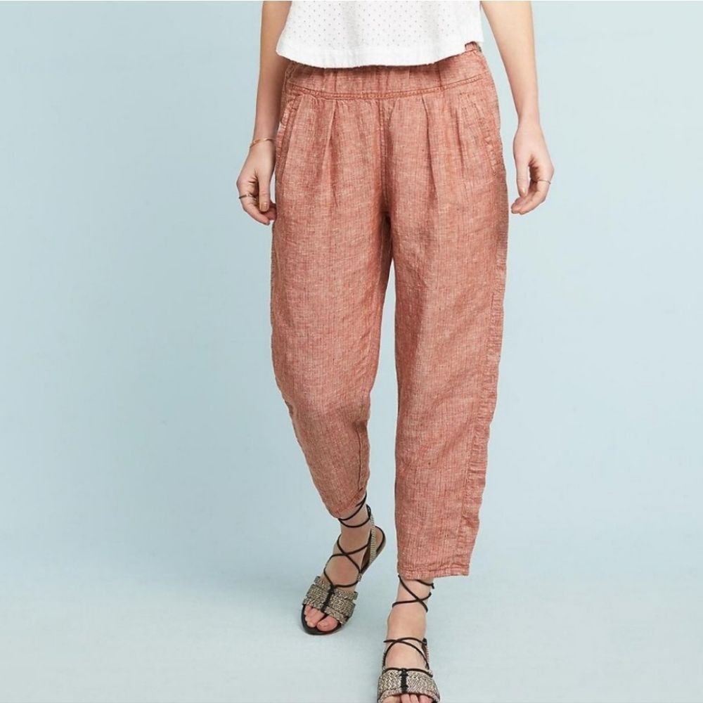 Anthropologie by Anthropologie Linen Pant in Red Size XL